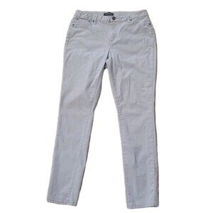 Ashley Stewart Jeans Womens 12 Gray Stretch Denim Skinny Slim Fit Mid Rise Jeans